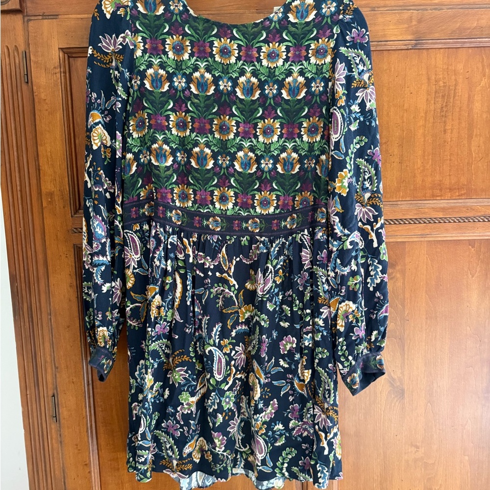 Sezane ROBE ANDREA Floral Long Sleeve Dress